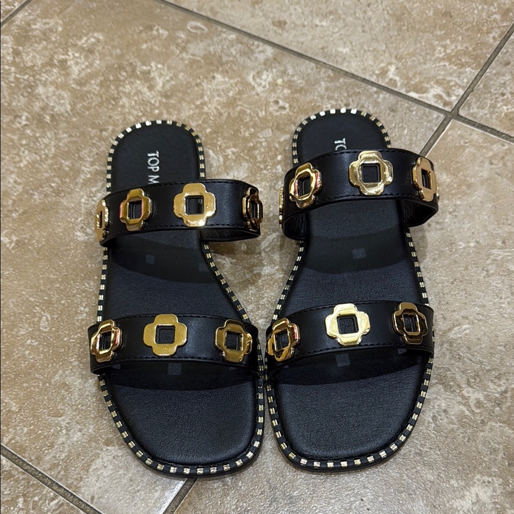 Black Studded Sandals